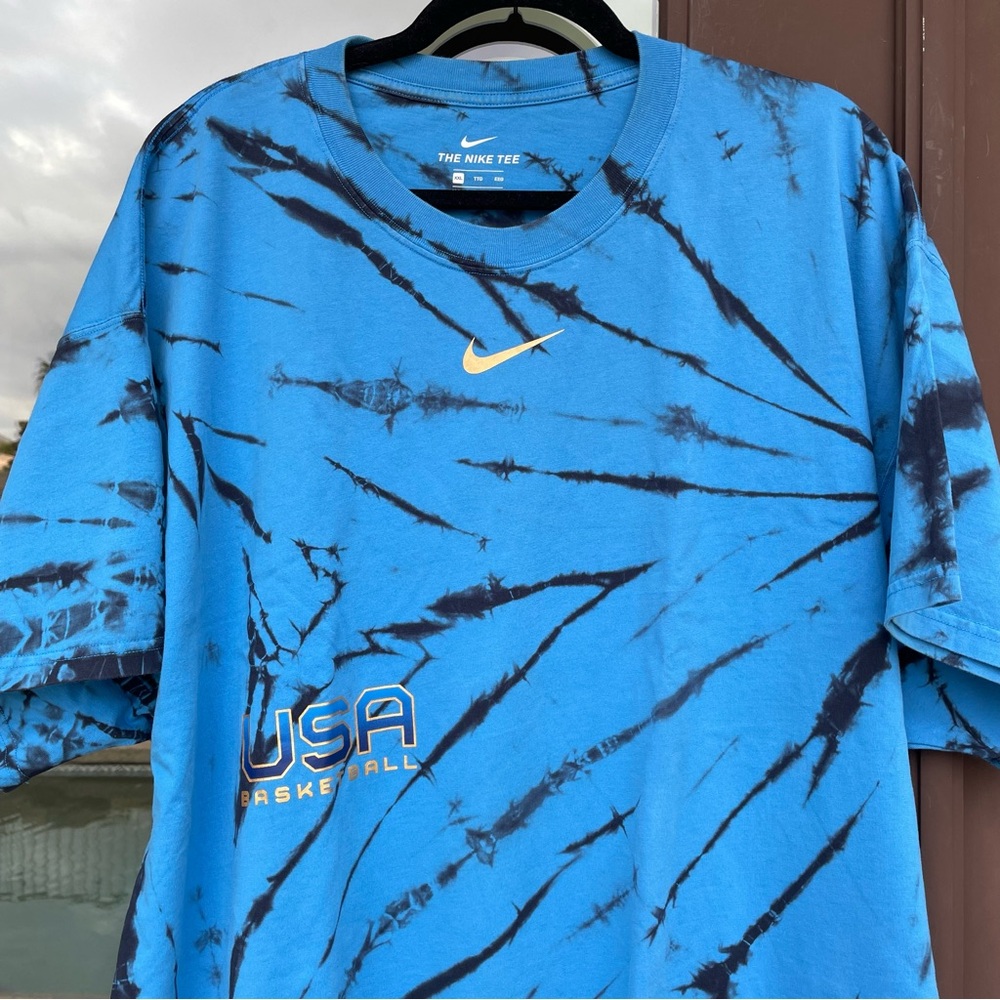Nike Team USA Basketball 2020 Olympics * Blue/Black Tie-Dye Tee XXL